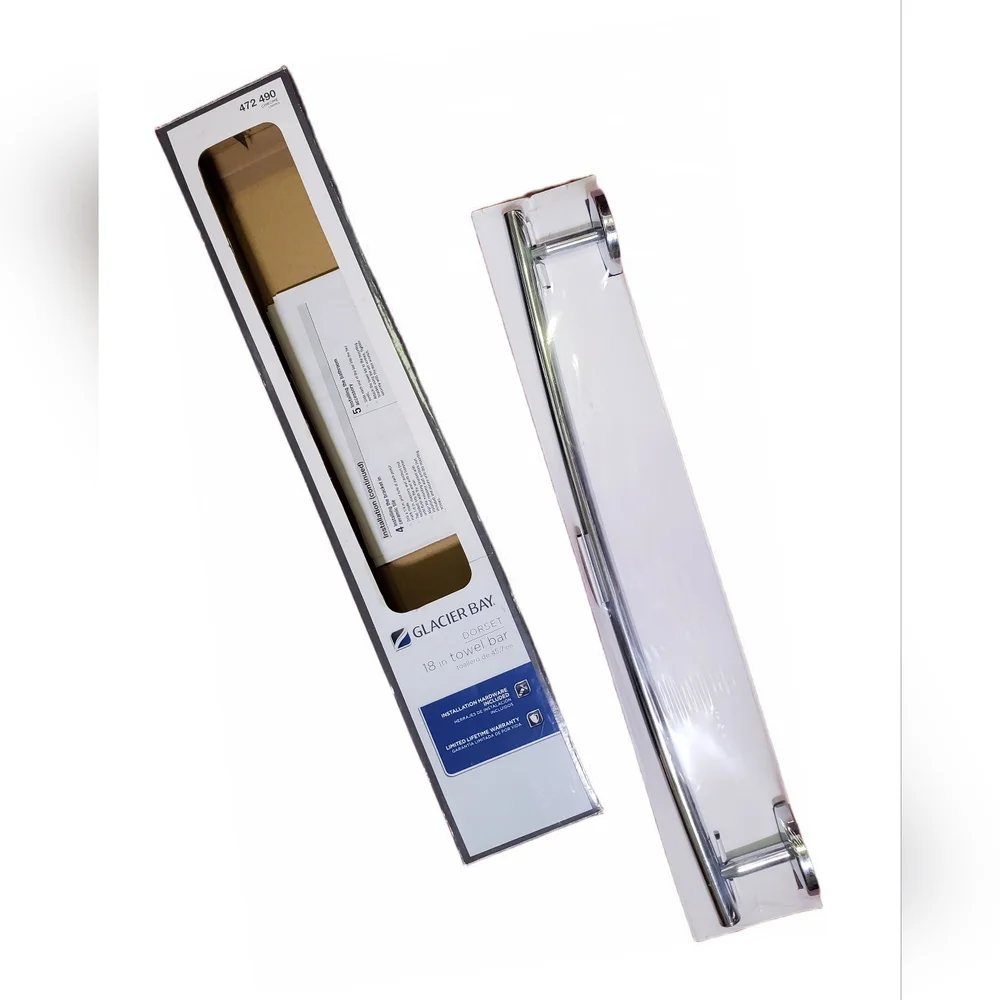 Glacier Bay Home Dorset 18 in Chrome Accessories Bath Room Towel Bar